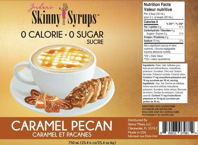 Skinny Mixes Sugar-Free Caramel Pecan Syrup - 750ml of Guilt-Free Indulgence