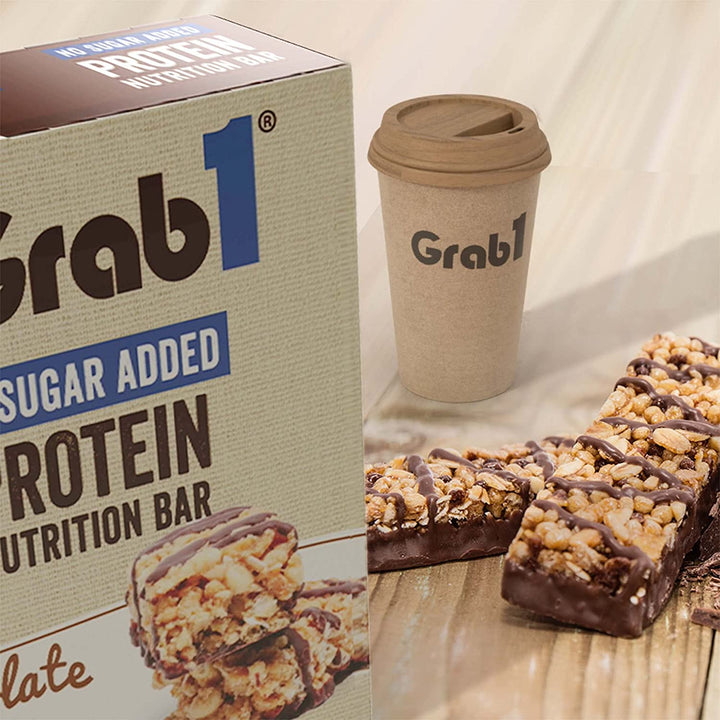 Grab1, Barre Protéinée, Chocolat Avoine Sans Sucre Ajouté, 4 barres 