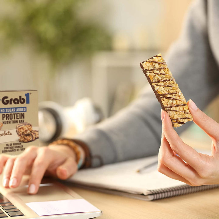 Grab1, Barre Protéinée, Chocolat Avoine Sans Sucre Ajouté, 4 barres 