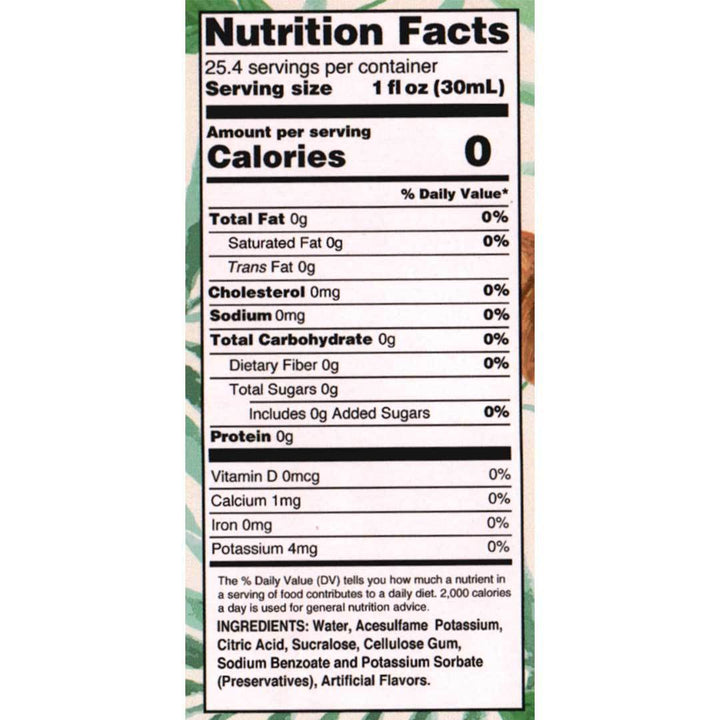 Skinny Mixes, sirop sans sucre, noix de coco, 750 ml