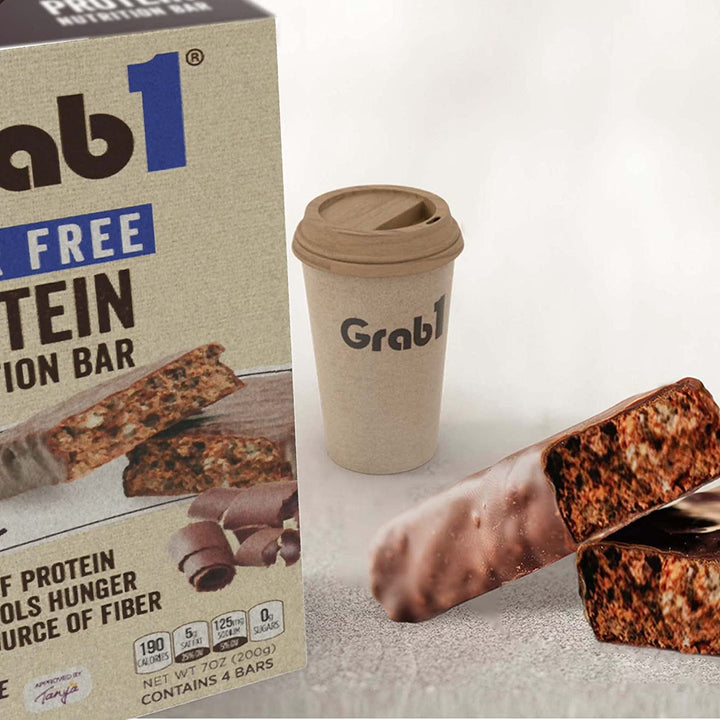 Grab1, Protein Bar Sugar Free, Dark Chocolate, 4 bars