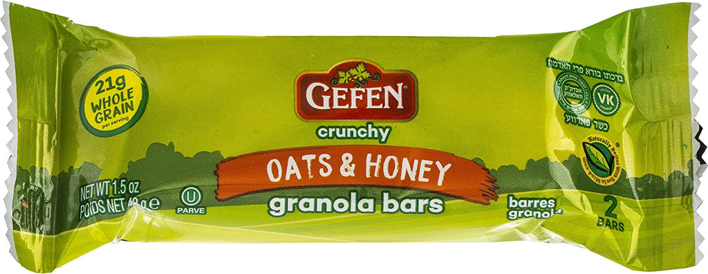 Barres granola Gefen, avoine et miel, Paquet de 12 