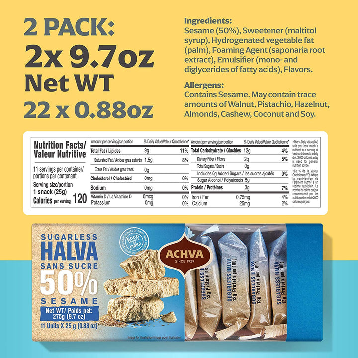 Achva, Halva Snacks, Coffret cadeau, Sans sucre 