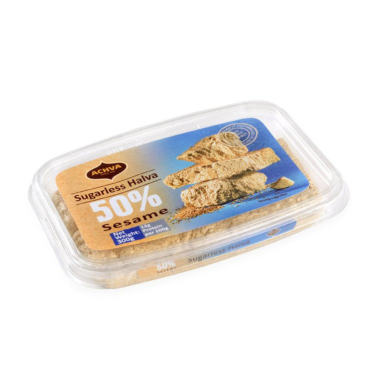 Buy Online Achva Sugarless Vanilla Halva 300g, 50 Sesame Blend for