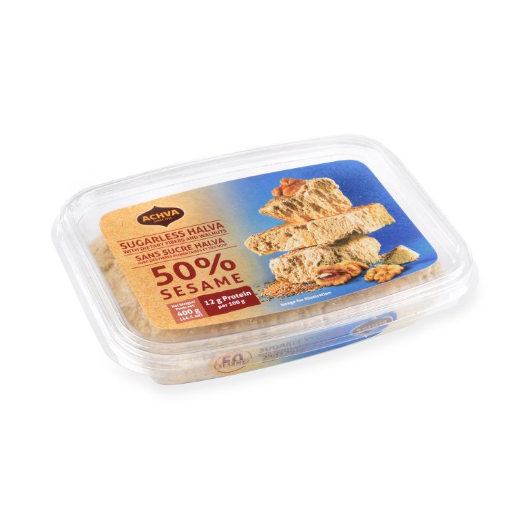 Buy Online Achva Sugarless Halva with Walnuts & Fibers 400 g, Nutty