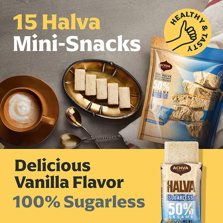 Achva Sugarless Halva Snacks Mini - 15 ct
