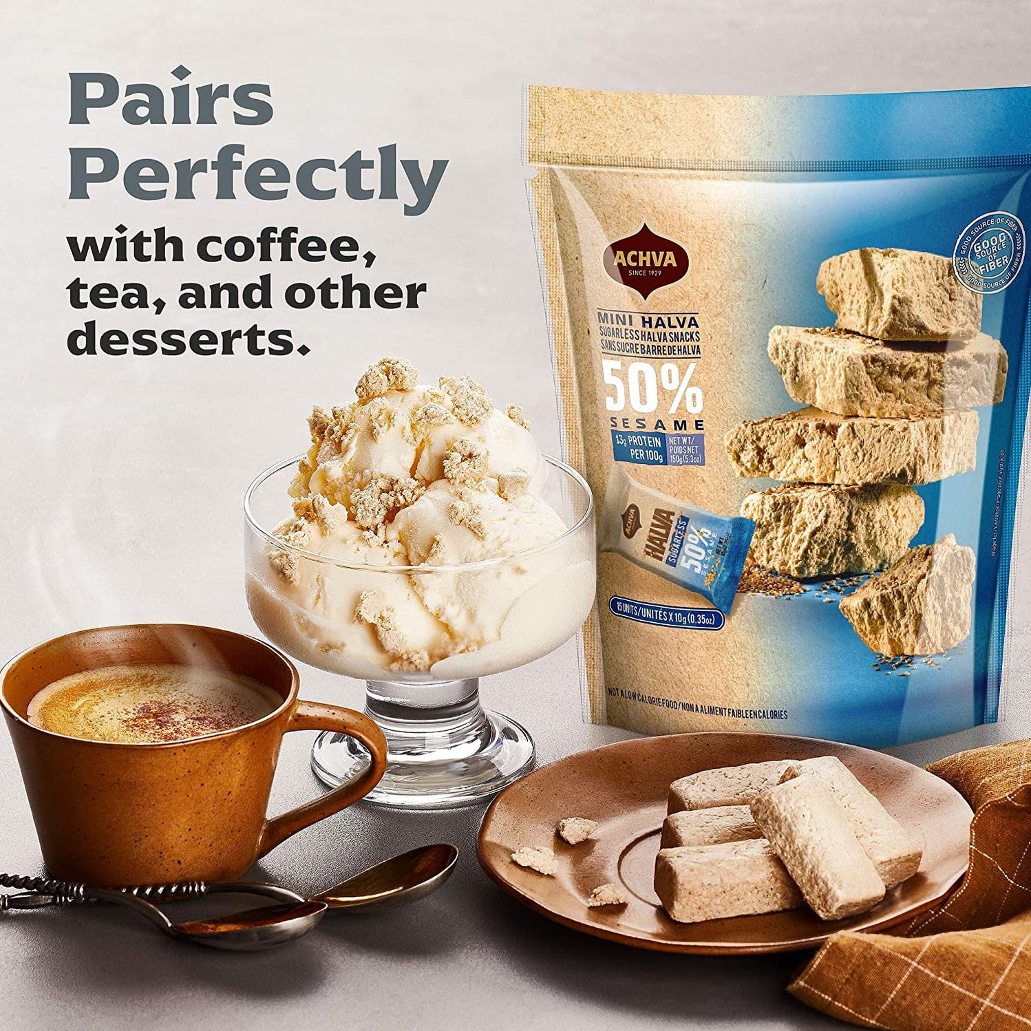 Achva Sugarless Halva Snacks Mini 15 ct