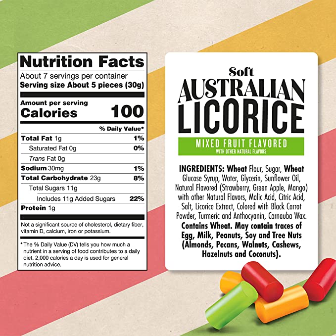 Darrell Lea, réglisse aux fruits mélangés 