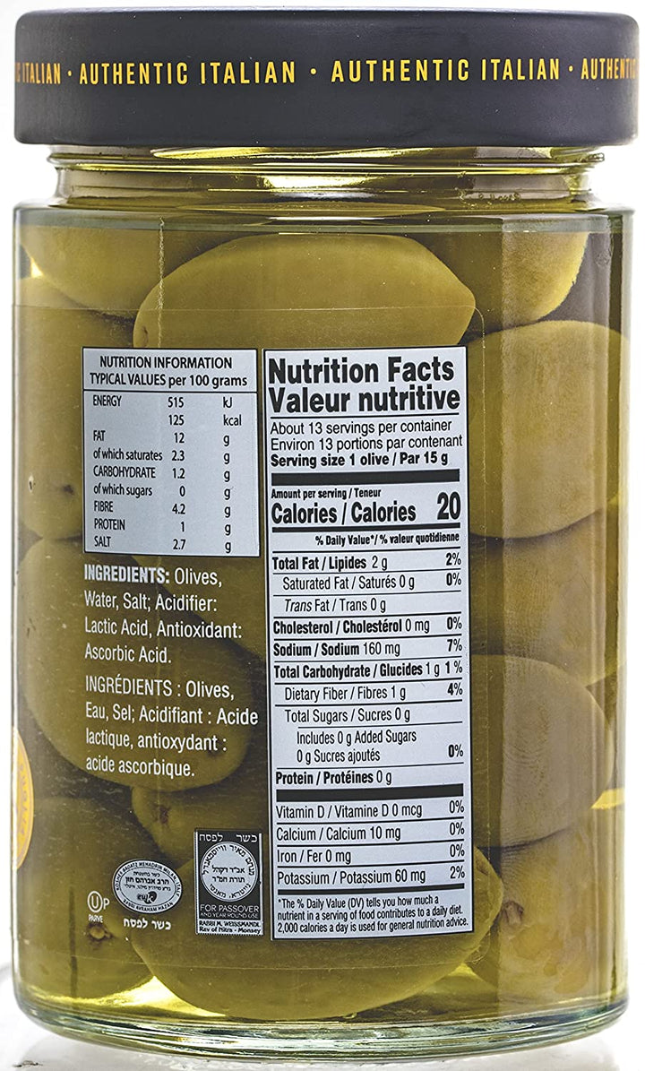 Tuscanini, Bocal, Olives, Cerignola Vert 