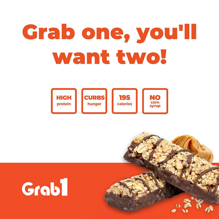 Grab1, Barre protéinée, beurre de cacahuète et avoine, 5 barres 