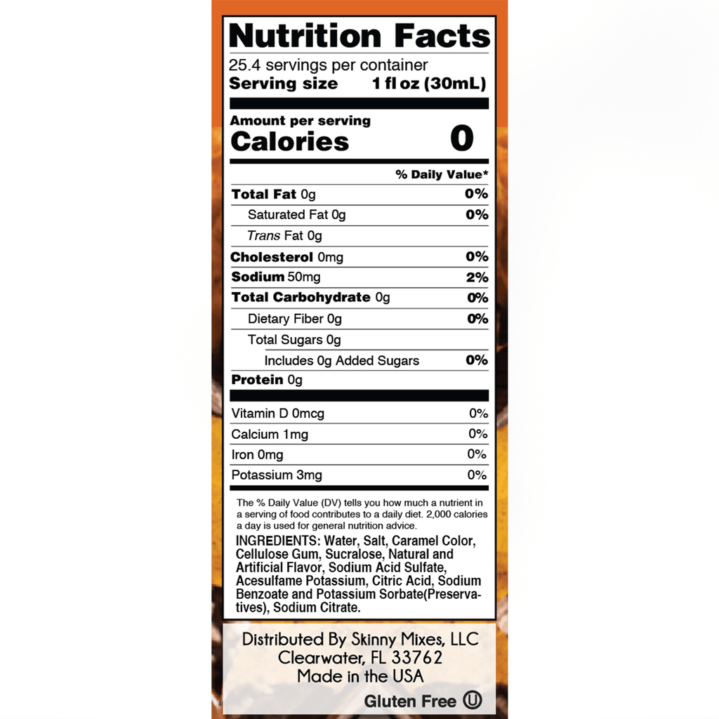Skinny Mixes, sirop sans sucre, Scone citrouille et caramel, 750 ml