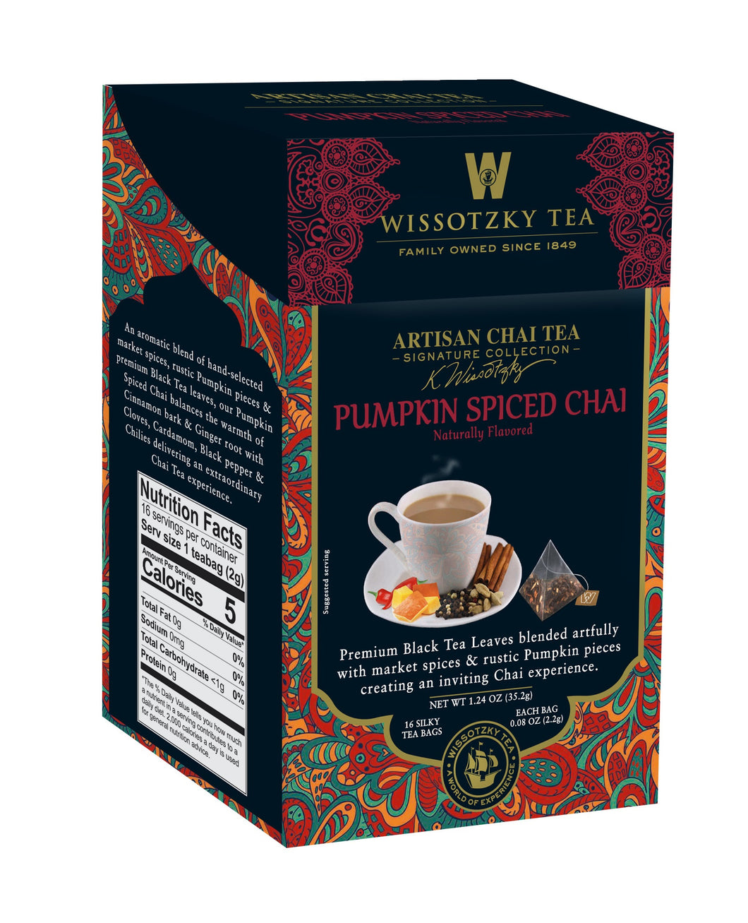 Wissotzky, thé de la collection Signature, chai épicé à la citrouille