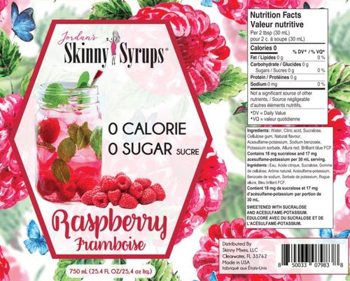 Skinny Mixes Sugar Free Raspberry Syrup - 750ml: Berrylicious Flavor, Zero Guilt