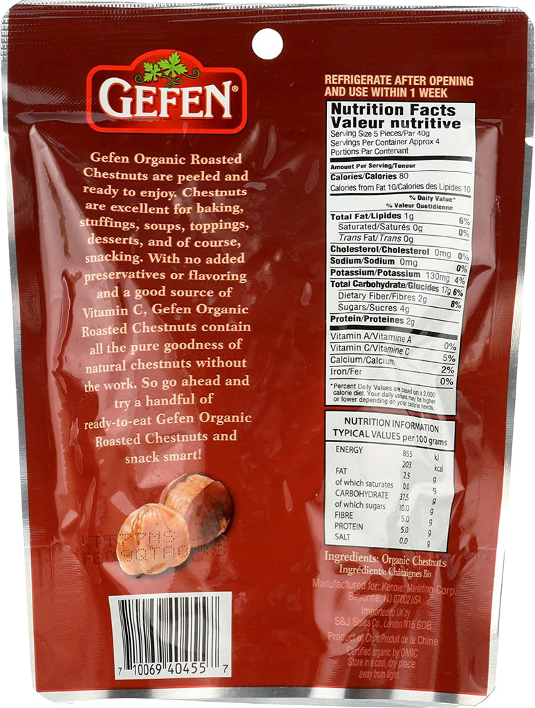 Gefen, Peeled & Roasted Chestnuts, Organic 5.2oz