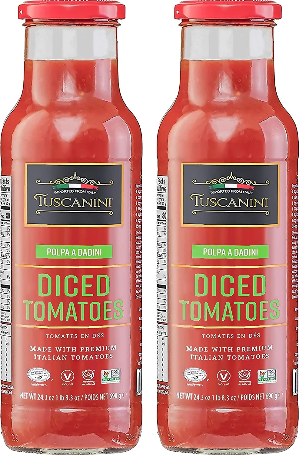 Tuscanini, bouteille, tomates en dés 