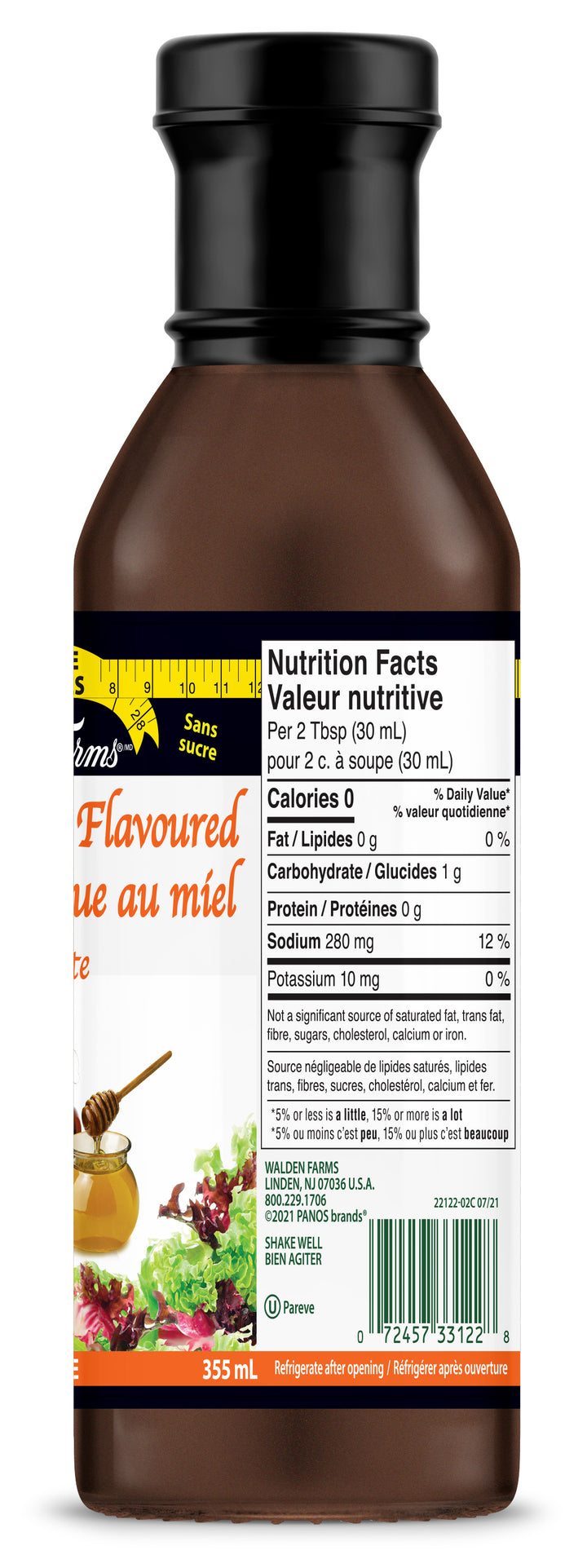 Walden Farms Honey Balsamic Vinaigrette - Flavorful, Gluten-Free Elegance in Every Drop